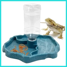 9oz Reptile Water Bottle, Turtle Automatic Feeders Waterer Food and Water Bow...