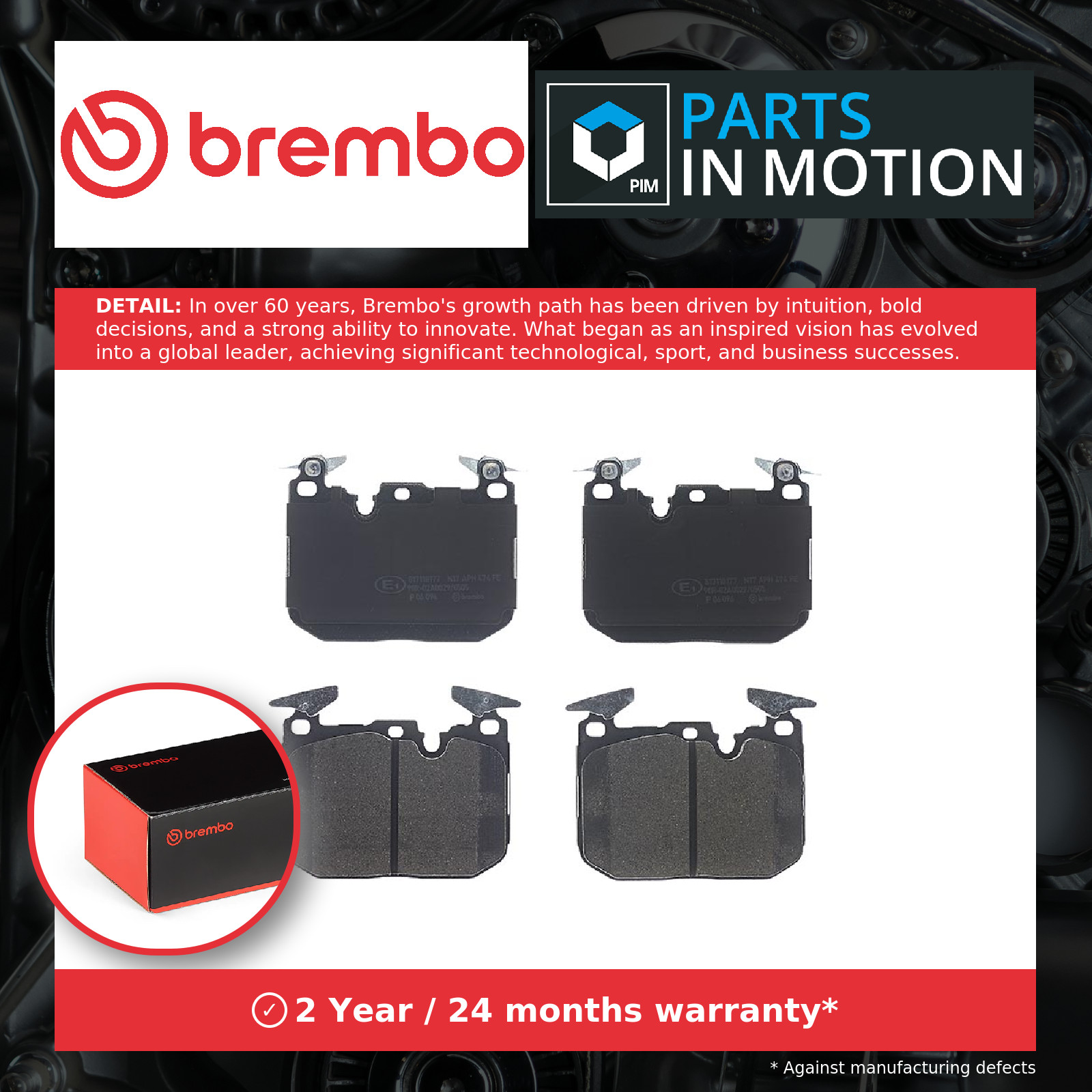 Brake Pads Set fits BMW M3 F80 3.0 Front 14 to 18 S55B30A Brembo 34112284765 New - Image 5