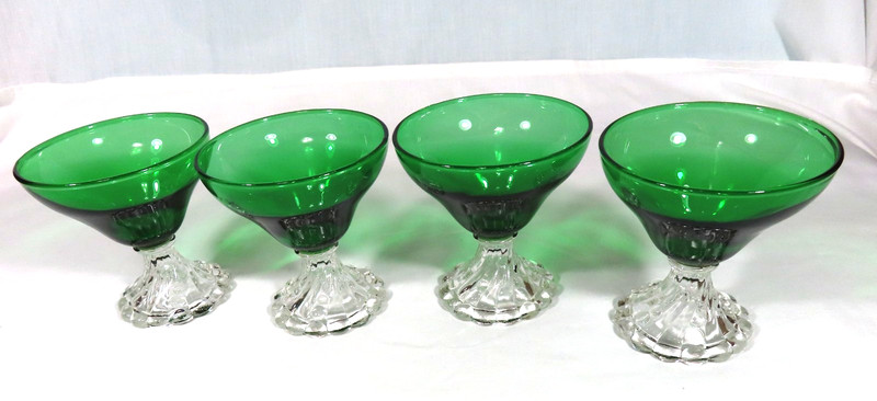 Anchor Hocking Boopie Glass Green Dessert Glasses Set Of 4