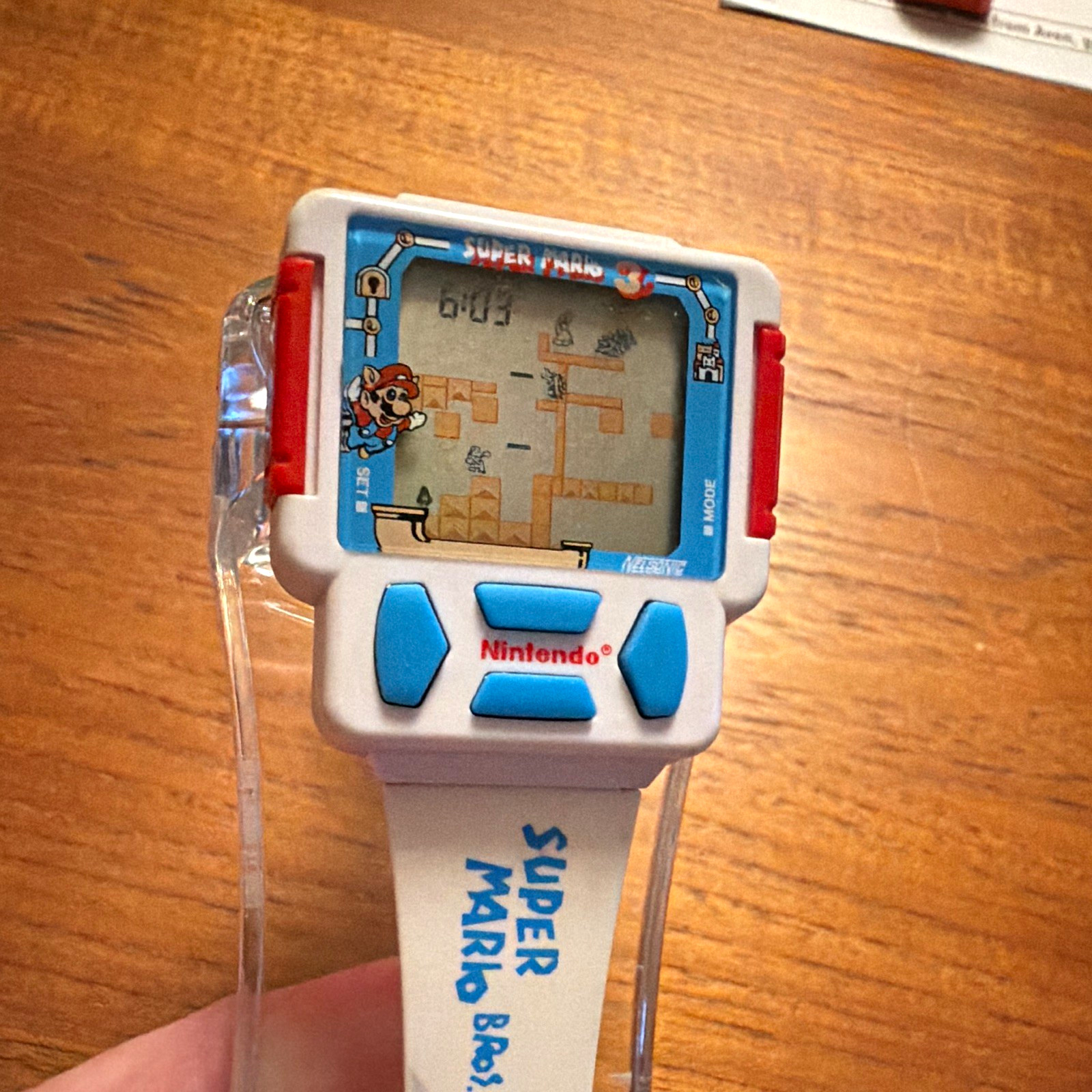Nintendo Super Mario Bros 3 Kids Digital LCD Quartz Watch White Plastic Vintage