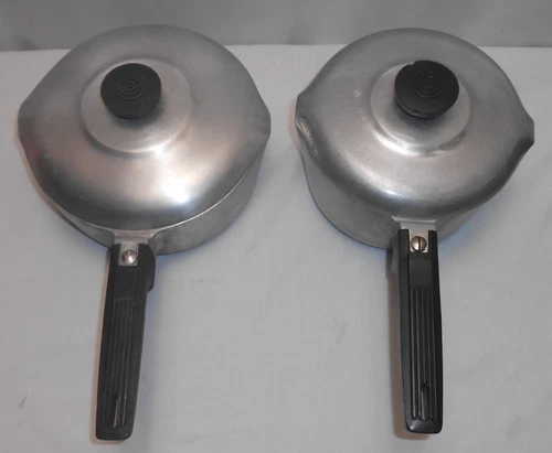 Vintage PAIR Wagner Ware Magnalite 4682-P 4672-P With Lids Very NICE Set