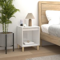 Nachttisch Hochglanz Weiß 40X35X50 Cm Holzwerkstoff Kommode Schlafzimmer