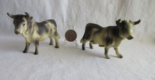 Vintage Salt & Pepper Shakers Bull & Cow Blac...