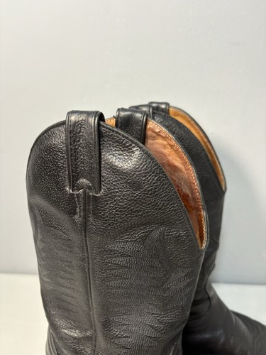 Boulet Cowboy Western Boots, Made in Canada Vintage Black Leather UK 8.5. US 9.5 - Picture 5 of 12