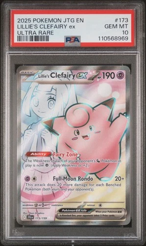 2025 POKEMON JTG EN-JOURNEY TOGETHER ULTRA RARE #173 LILLIE'S CLEFAIRY EX PSA 10