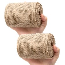 4 Inch Natural Burlap Fabric Roll 10 Yards, Jute Ribbon for DIY Gift Wrapping...