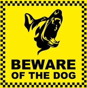 Warning Beware Guard Dogs Beware of the Dog Self Adhesive Sticker
