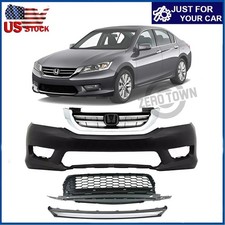 Front 2013 2014 2015 Honda Accord Bumper Cover Grille Set W Chrome Grille Trim Front 2013 2014 2015 Honda Accord Bumper Cover Grille Set W Chrome Grille Trim