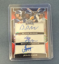 2025 Leaf Metal Triple Auto Jesus Made Braylon Payne Blake Burke Red Pulsar 4/5