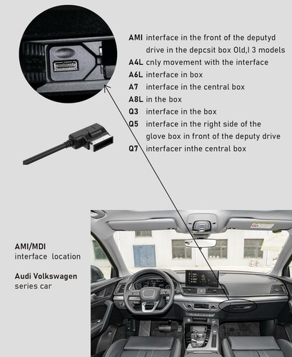 Audi A3 Q3 Q5 VW MDI MMI AMI to USB Type-C Charge Cable Adapter - Picture 6 of 8