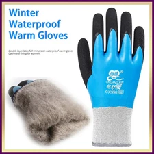 1Pair Winter Waterproof Safety Work Gloves Thermal Anti-Slip Rubber Garden Build