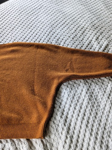 R Label The Reset Will Kaschmir Pullover V-Ausschnitt Dolmanärmel Burnt Orange Small  - Bild 2 von 7