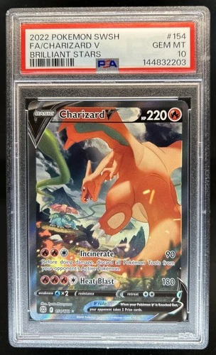 2022 Pokemon SWSH Brilliant Stars Charizard V #154/172 PSA 10 GEM MINT