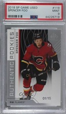 2018 Upper Deck SP Game Used Authentic Rookies 1/15 Spencer Foo PSA 9 MINT 0c3