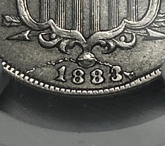 Terminal Die State 1883/82 FS-302 Shield Nickel! NGC Au Cleaned, Free Shipping - Image 2 of 4