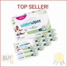 WaterWipes Sensitive Baby Toddler Wipes, 3-In-1 Cleans, Cares, Protects, 99.9