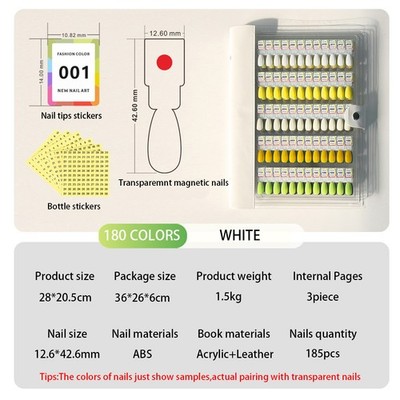 Nail Salon Magnetic Swatch Book Color Test Separable Tips Acrylic Display Book