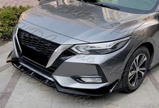 For 20-23 Nissan Sentra 4DR Painted Black Front Bumper Spoiler Splitter Lip 3PCS