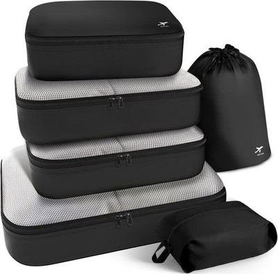 6PCS Travel Packing Cubes for Suitcases   Luggage Organizer Bags for Men & Women