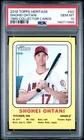 2018 TOPPS HERITAGE 1969 COLLECTOR CARDS #SO SHOHEI OHTANI PSA 10