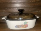 Vintage Corning Ware Mallard Duck 2 Liter A 2 B Casserole Dish Pyrex Lid A 9 C