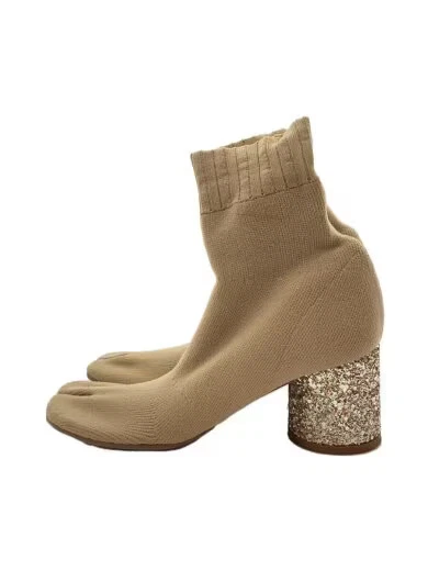 Maison Margiela/Short Boots/Size 35.5/BEG/Tabi Sock Boots/Glitter Heel//