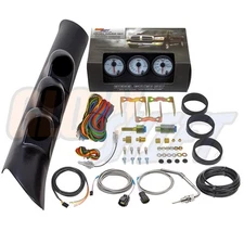 GlowShift W7 Boost EGT Trans Temp Gauges, Triple Pod for 98-02 Dodge Ram Cummins