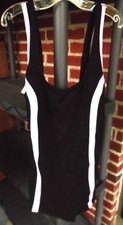 Ladies Speedo Size 12 Black Pink/White Stripes One Piece Bathing Suit  Preloved