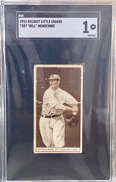 1912 T207 Bill McKechnie HOF RC - SGC 1 Rare Card