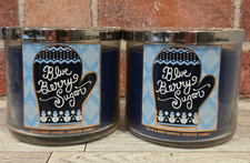 BLUEBERRY SUGAR 3 Wick Candle x2 Bath Body Works White Barn