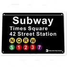 York Subway Times Square Vintage Plaque Metal Plate Garage Tin Metal Signs