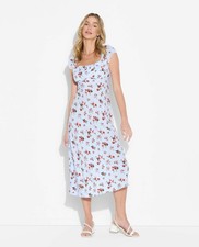 Women's Flutter Cap Sleeve Maxi A-Line Dress Wild Fable Light Blue Floral Small
