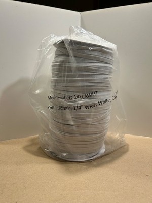 Full Unopened Roll 1/4'' wide, 288 Yards White Elastic, Sewing