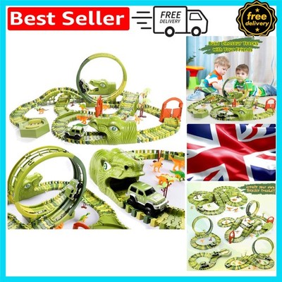 Abenteuer Dinosaurier Rennbahn Spielset - 387 Teile für kreative Kinder ab 3+
