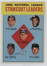 1963 Topps League Leaders Sandy Koufax Don Drysdale Bob Gibson Turk Farrell 10fh