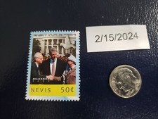 Bill Clinton Yitzhak Rabin Chairman Yasser Arafat Oslo Accords Nevis Stamp