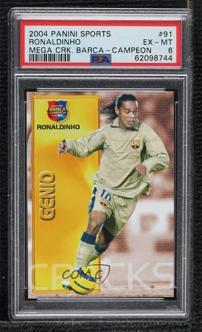 2004 Panini Megacracks Barça Campeón Ronaldinho #92 Authentic Auto 10