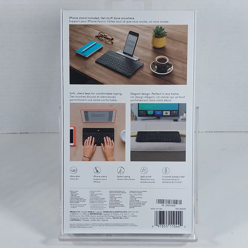 Logitech Keys to Go Super Slim Bluetooth Keyboard for iPhone, iPad, Apple TV - Image 2 of 4