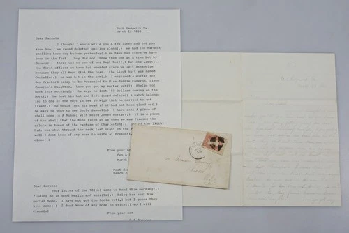 Original 1865 Civil War Letter George A. Spencer 7th Rhode Island Infantry