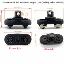 KeyMod / M-LOC Rail Attachment Quick Detach Sling Swivel Adaptor Aluminum Black