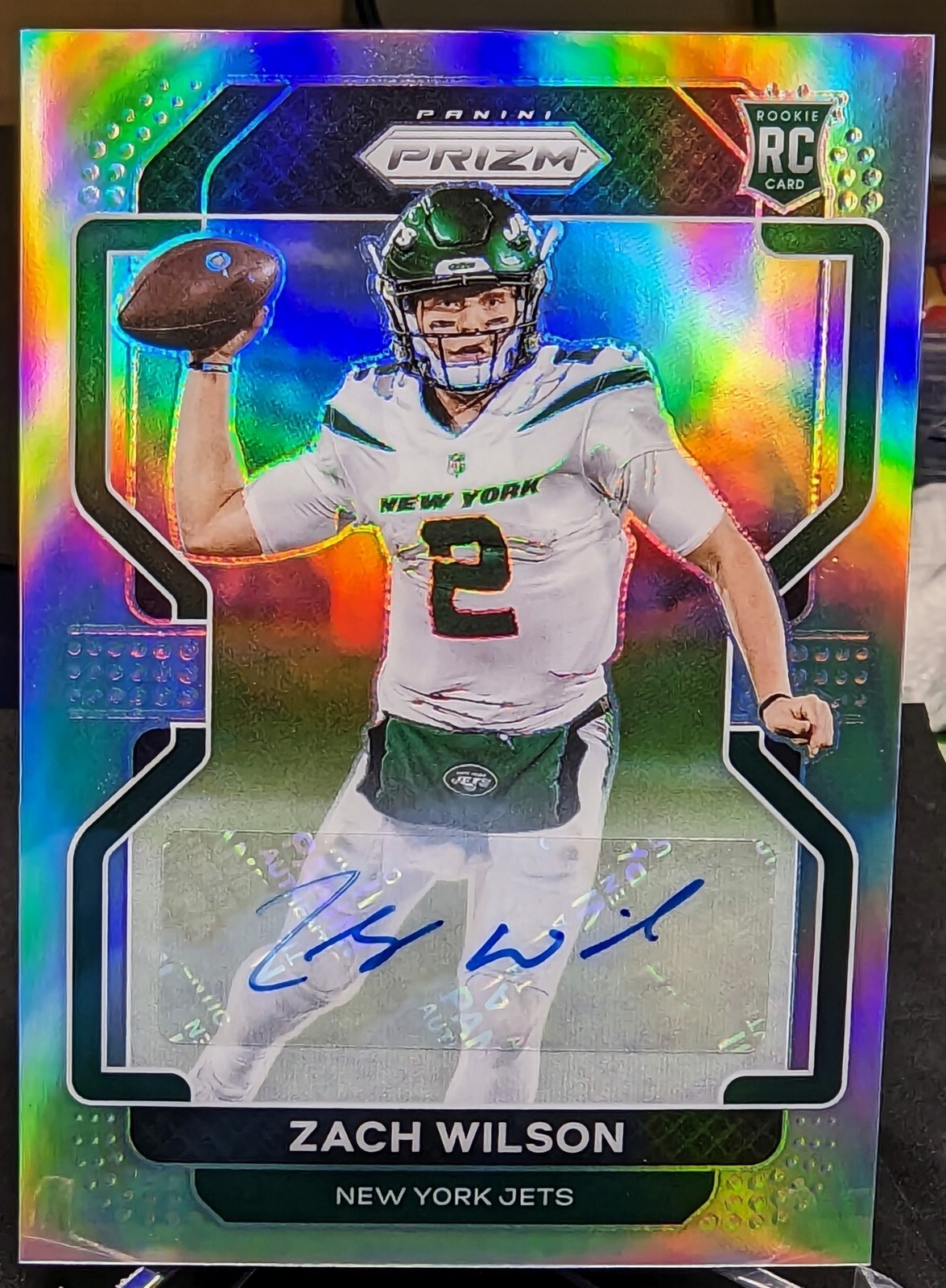 2021 Panini Prizm Football ZACH WILSON RC Silver Auto Rookie #332 - JETS