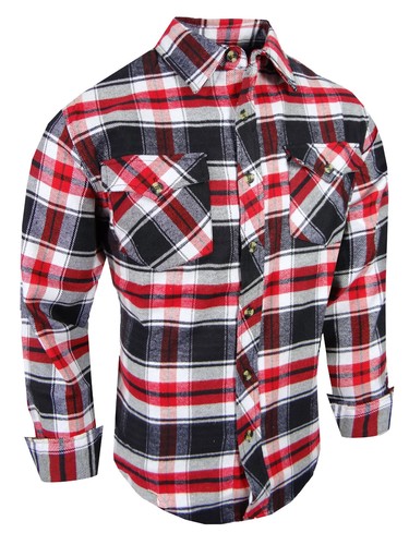Flannel Plaid Workwear Shirt Mens Rugged Thick Brawny Button Up Pockets sz S-4X! - Picture 17 of 38