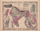 1865 Johnson'S Family Atlas-Map Of Hindustan Or British India-Hand Colored