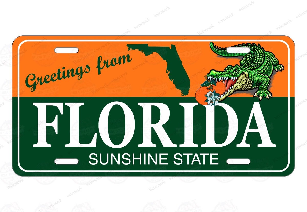 Florida Sunshine State Greetings from Custom License Plate Auto