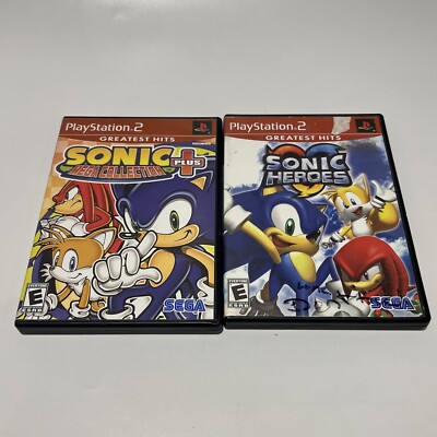Sonic Heroes & Mega Collection Plus Lot of 2 (PS2 PlayStation 2) CIB Tested