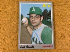 W8-66 BASEBALL CARD - SAL BANDO - OAKLAND ATHLETICS - 1970 TOPPS CARD #120
