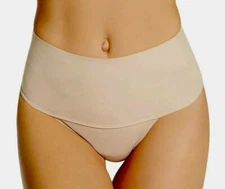 MIRACLESUIT Comfy Curves Warm Beige Nude Firm Control Waistline Thong Panty M L