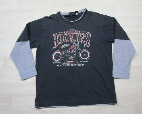 Vintage Y2K Dickies Shirt (XL) Layered Long Sleeve Distressed Motorcycle Bobber