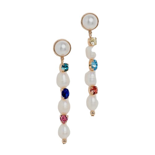 Auth NEW Lele Sadoughi BUTTON Crystal Lily Mother of Pearl  display picture 2