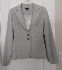 XOXO Signature Light Gray Blazer Jacket Long Sleeve Topstitching Size Small